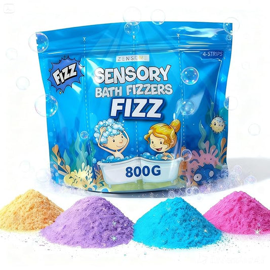Bath Bombs for Boys - Bath Fizzies Kids Powder – 4 Fizzing Bath Colour Changing Bubble Powder for Children – Fun & Educational Bath Gift Set - Sounds and Sensory Fun - Bloomnest