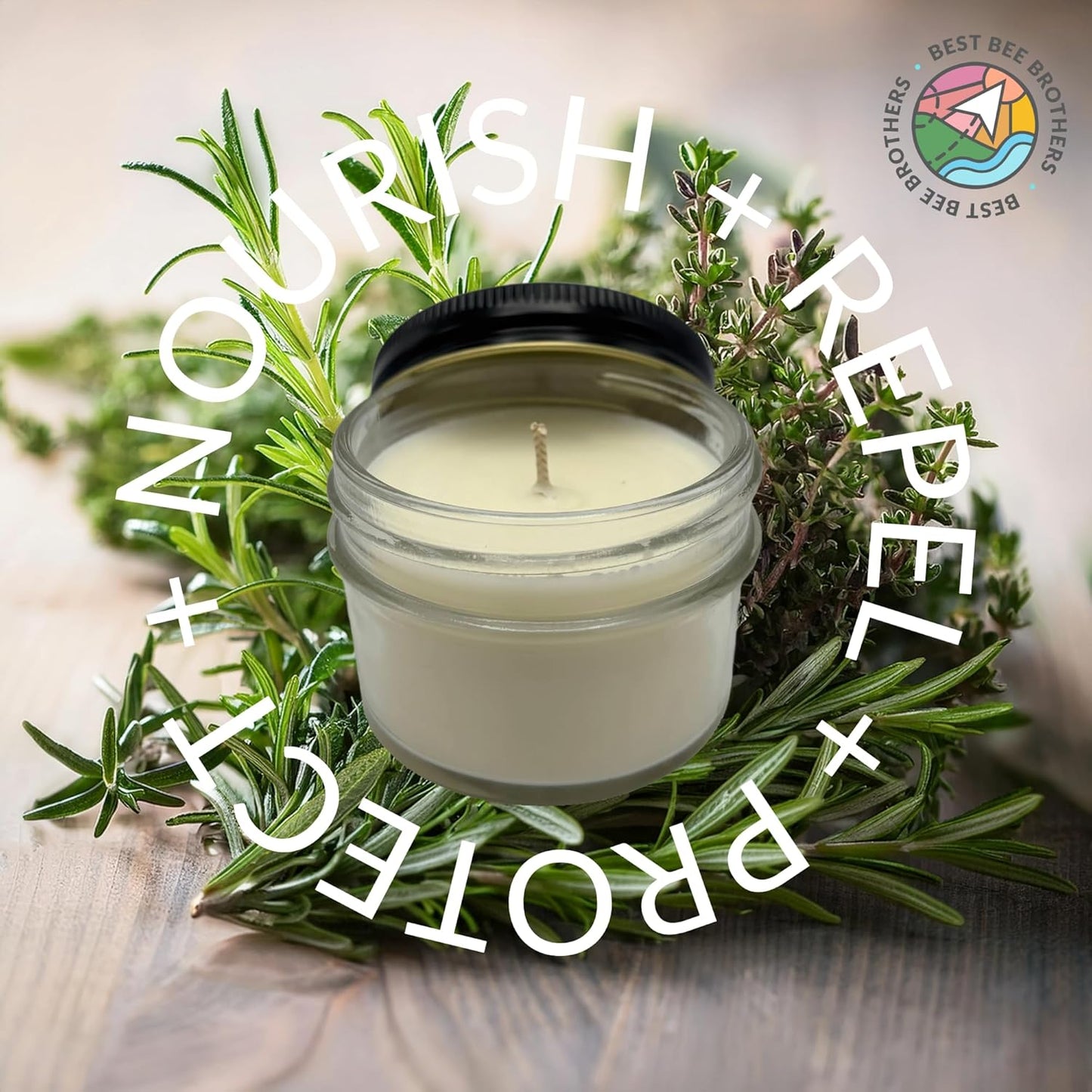 Best Bee Brothers Lemongrass + Verbena Citronella Candle, Outdoor Soy Candle, 3 Oz. (2 Pack)