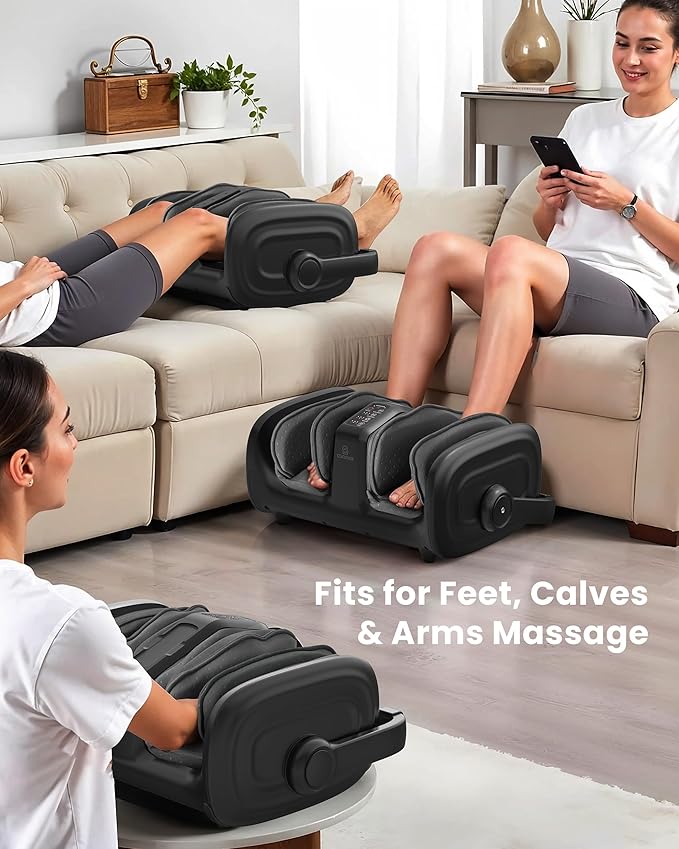 COMFIER Shiatsu Foot Massager with Heat, Calf Massager for Plantar Fasciitis, Kneading/Vibration/Compression Feet Massager, Remote Control, Up to Size 14, Gifts for Women Men - Bloomnest
