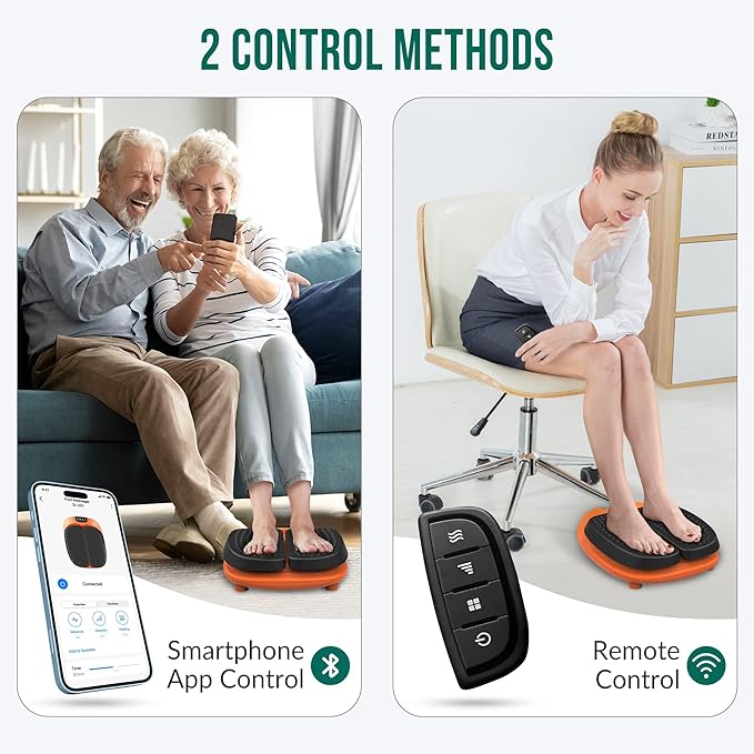 Snailax Vibration Foot Massager with Heat, App Control, Adjustable Vibration Electric Foot Massager Machine for Circulation, Plantar Fasciitis, Pain, Remote Control - Bloomnest