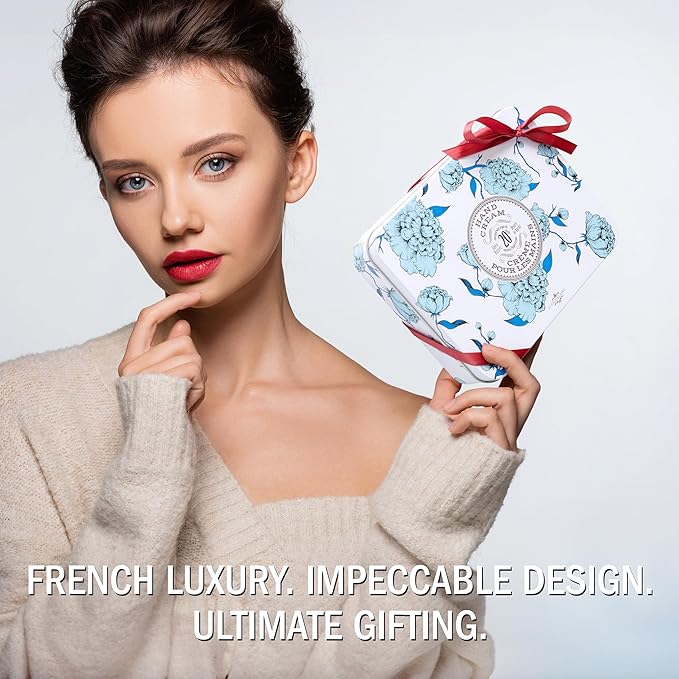 La Chatelaine Hand Cream Trio Tin Gift Set, Ready-To-Gift Tin, Nautral, Made in France with 20% Organic Shea Butter, Nourishing and Moisturizing (Amber Cashmere, Coconut Milk, Lychee Bilberry or Shea) - Bloomnest