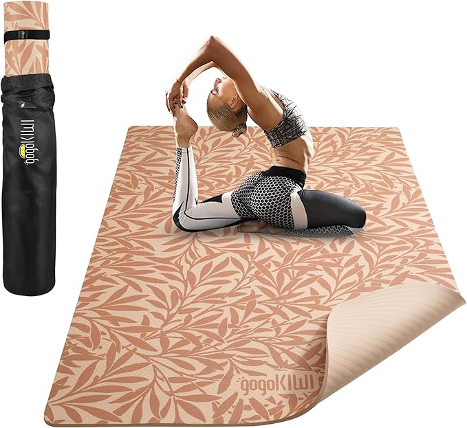 Large Yoga Mat (6'x4') – 1/4" & 1/2" Thick Exercise Mats for Home Workout, Extra Wide Workout Mats for Home Gym, Yoga, Pilates, Stretching, Floor & More - Bloomnest