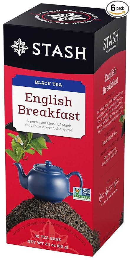 Stash Tea English Breakfast Black Tea, 6 Boxes of 30 Tea Bags Each (180 Tea Bags Total) - Bloomnest