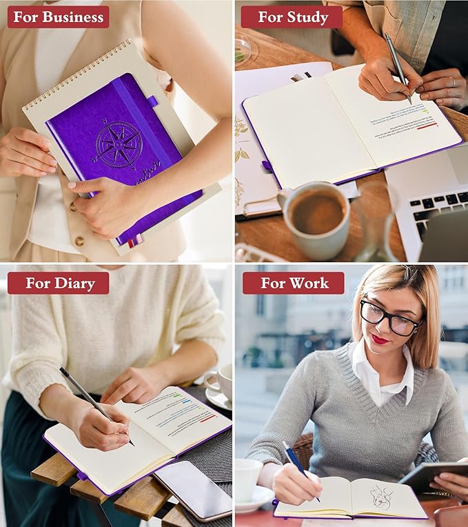 PAIBAS Blank Journal Notebook for Women Men,160 Pages,A5 Hardcover Sketchbook for Drawing, Sketch book, Unlined Notebooks for School,Work, Note Taking,Travel Journals for Writing 5.8"x8.5" (Purple) - Bloomnest