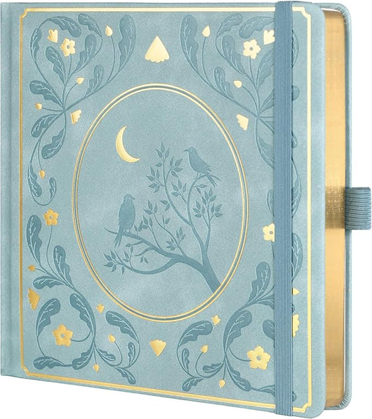 TIEFOSSI Dotted Journal Notebook, Dot Grid Notebook for Women Men, Hardcover PU Leather Journal, 160 GSM Thick Paper, 160 Numbered Pages with Gold Edges, 8 x 8 Square Diary - Bloomnest