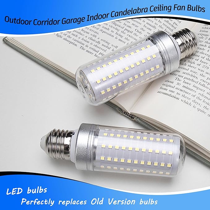 1.57 x 4.92 inch Big E26 LED Bulbs 15W LED Corn Light Bulbs 150 Watt Equivalent 2000 Lumen 6000K Daylight White for Outdoor Home attic Corridor Garage Warehouse Candelabra Ceiling Fan LED Bulbs,2Pack - Bloomnest