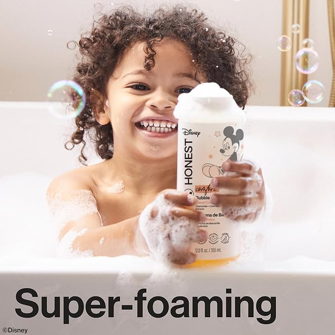 The Honest Company Foaming Bubble Bath Gentle Enough for Baby Dermatologist Tested Tear-Free Hypoallergenic Disney’s Mickey Mouse Comfort Sweet Cream 12 fl oz - Bloomnest