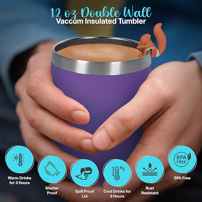 Gift Sets for Tea Lovers Women and Men Tumbler 15 Unique Teas 10 Honey Straws (Mom Card-Purple) - Bloomnest