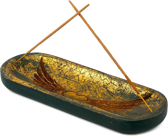 raajsee Incense Holder Hand Carved-Incense Burner Holder –Ash Catcher - Incense Stick Holder - Meditation & Yoga - Great Gift for Any Occasion Size 11x4 inch - Bloomnest