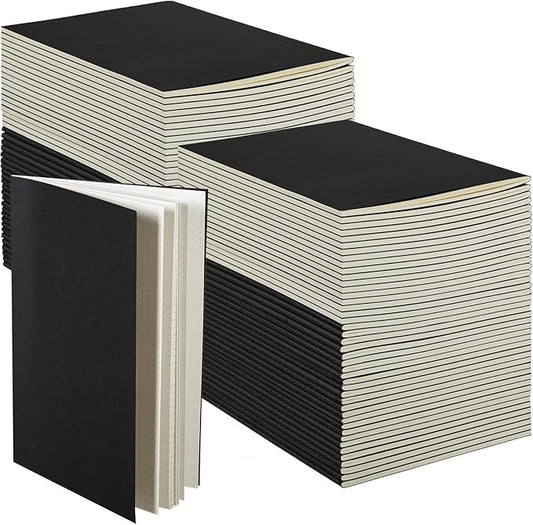 Mimorou 100 Pcs Journals Notebooks Bulk - Kraft Softcover A5 Small Notebooks 5.5 Inch x 8.3 Inch Notepads with 60 Page 30 Sheet for Writing Sketch Travel Office Supplies(Black,Dot) - Bloomnest