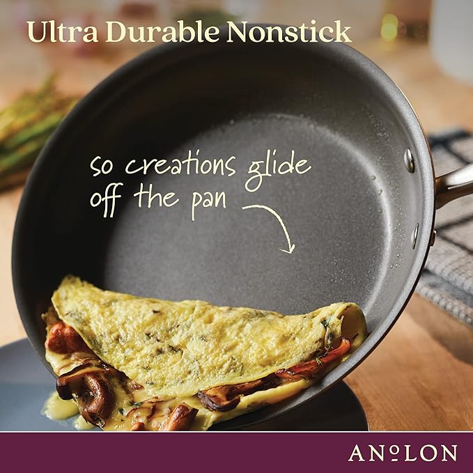 Anolon Advanced Home Hard-Anodized Nonstick Tapered Sauce Pan/Saucepot, 4.5-Quart (Bronze) - Bloomnest