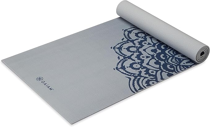 Gaiam Yoga Mat - Premium 6mm Print Extra Thick Non Slip Exercise & Fitness Mat for All Types of Yoga, Pilates & Floor Workouts (68"L x 24"W x 6mm Thick) - Bloomnest