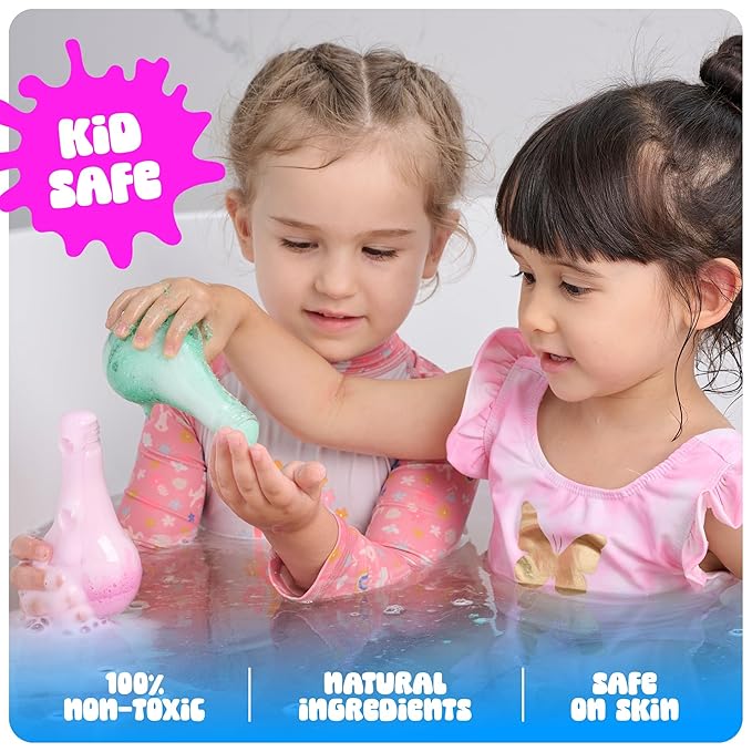 Tubby Tots Bath Potion Kits for Kids - 6 Pk - Bath Bombs for Kids - Toddler Bubble Foam Colors Fizzies - Bathtub Toys for Kid Ages 4-8 Years Old - Science Soap Potions Kit Age 3 4 5 6 7 8 - Non Toxic - Bloomnest