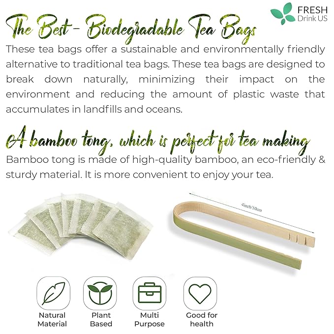 FreshDrinkUS, Premium 75 Fennel Seed Tea Bags – 100% Natural & Pure, Handmade Herbal Tea, Eco-Friendly, Fresh Aroma, Made with Natural Material Tea Bags. No Sugar, No Caffeine, No Gluten, Vegan. - Bloomnest