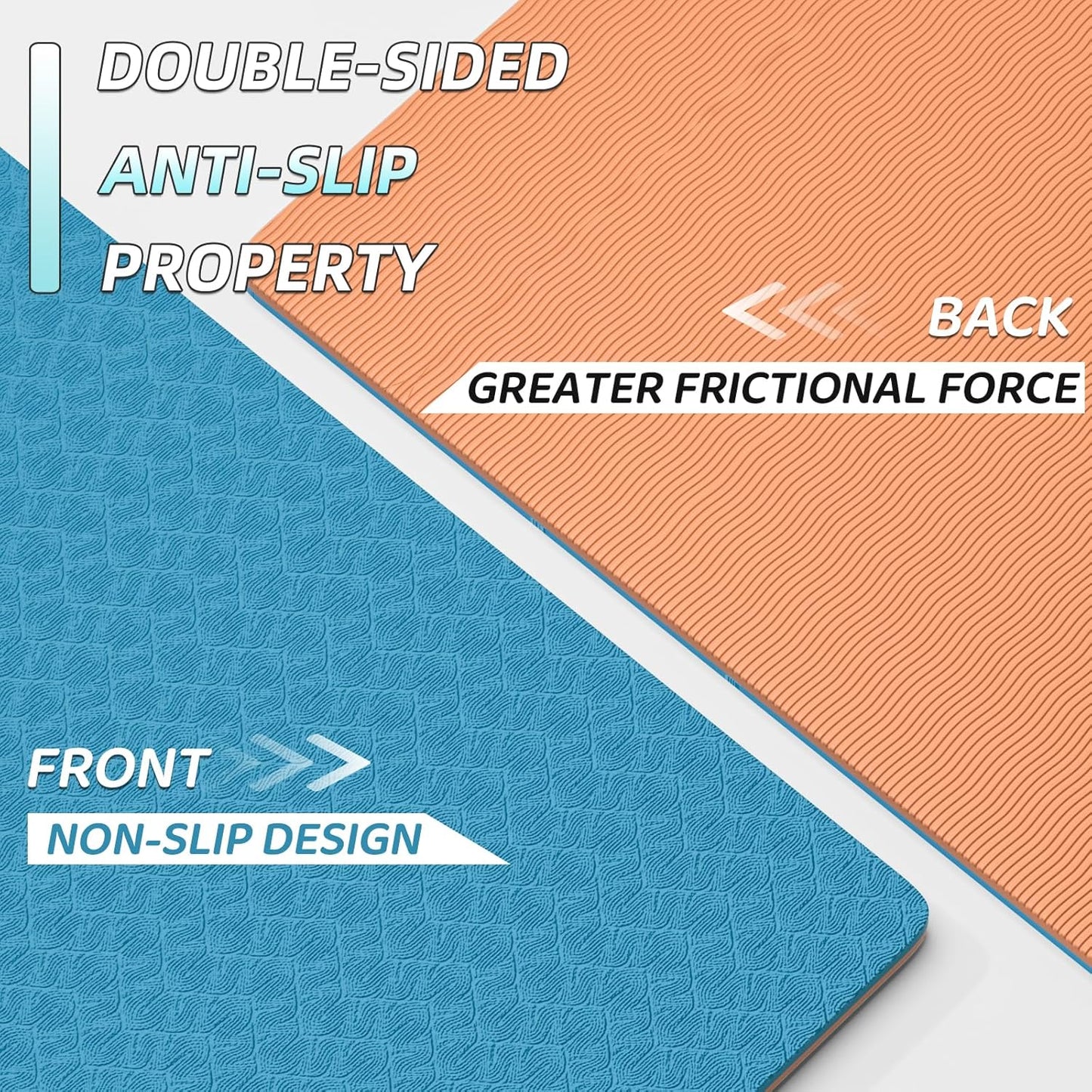 Extra Long & Wide Yoga Mat for Tall Men & Women,76''x32.6''x7mm - High Density TPE Non-Slip Both Sides, Lightweight 1.1kg with Superior Cushioning for gymnastics, Pilates, Home, Workout