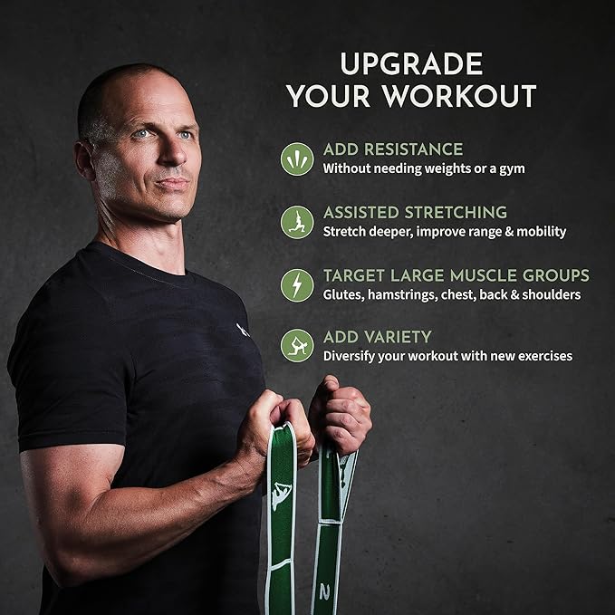 Stretching Strap: HEAVY Resistance Band, Stretch Strap with Loops for Yoga, Pilates, Dance, Physical Therapy, Gymnastics, Yoga Strap for Stretching, Workout, Flexibility - Bloomnest