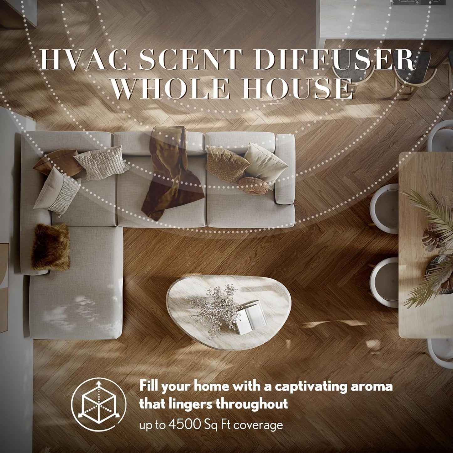 JCLOUD Smart Scent Air Machine 1000ML, Hotel Scent Diffuser Cover Up to 4500 Sq. Ft., Waterless Cold Air Diffuser for Home, Aromatherapy Diffuser for Essential Oils Large Room, White