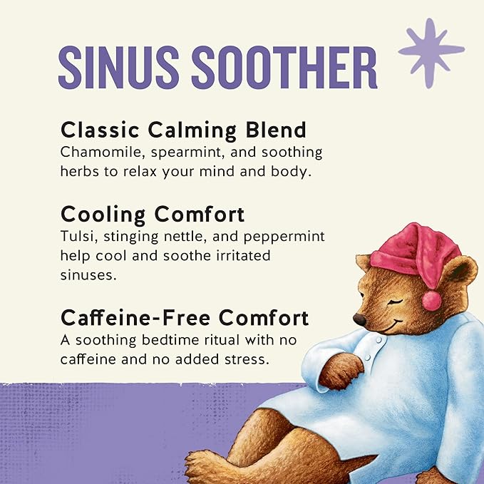 Celestial Seasonings Sleepytime Tea - Wellness Sinus Soother, Caffeine Free - 20 Tea Bags Box - Bloomnest