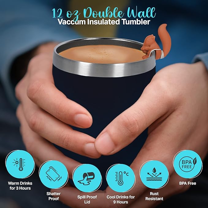 Tea Gift Set for Women and Men – Elegant Tea Sets for Women Gift with 15 Unique Teas, Stainless Steel Tumbler & 10 Honey Straws in Premium Box (Black) - Bloomnest