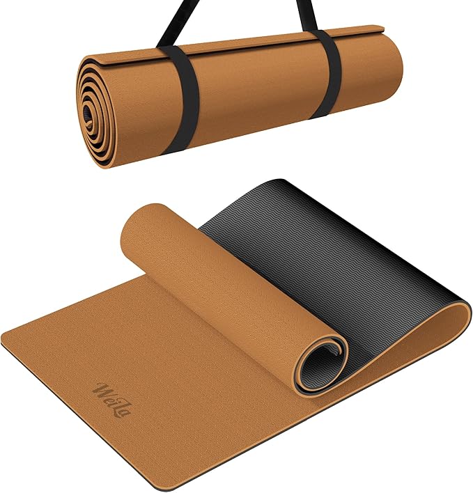 Non-slip TPE Yoga Mat for Women & Men,72"x24" Double-Sided Workout Mat for Home Gym Pilates Fitness,1/4 Inch Packable Lightweight Exercise Mat with Strap for Travel,Non Toxic Exercise Floor Mat - Bloomnest