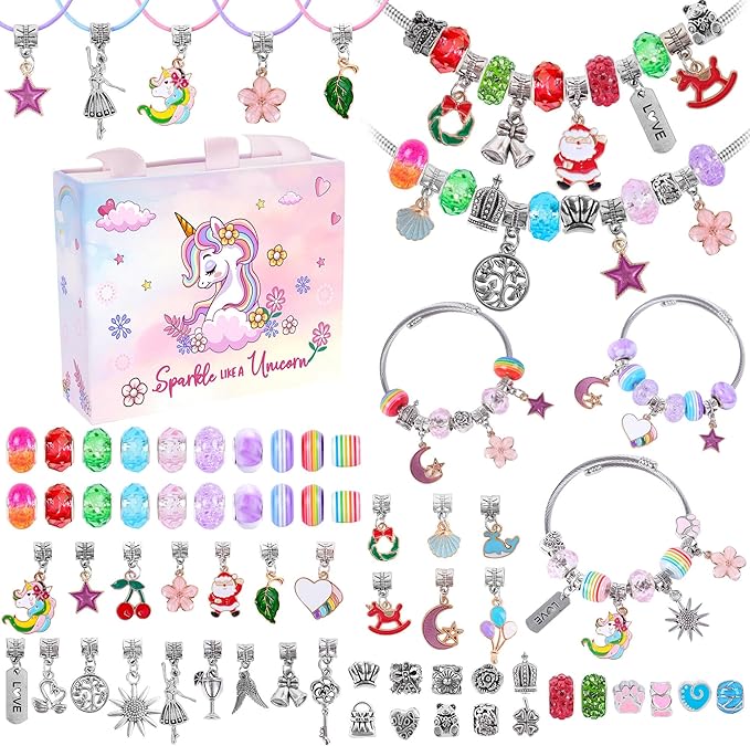 Gifts for Girls Age 6-8 8-10,Bracelet Making Kit,Girls Toys,Gift Basket That Inspires Creativity and Individuality and is Fun to Play with Friends Create a Unique Gift for Your Friend - Bloomnest