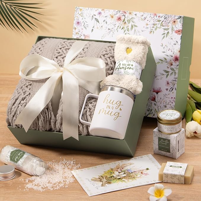 Self Care Gifts for Women Get Well Soon Gifts, Birthday Gifts for Women Care Package, Sympathy Gift Baskets Spa Gifts Thinking of You Inspirational Valentine's Day Gifts for Her Mom Wife Girlfriend