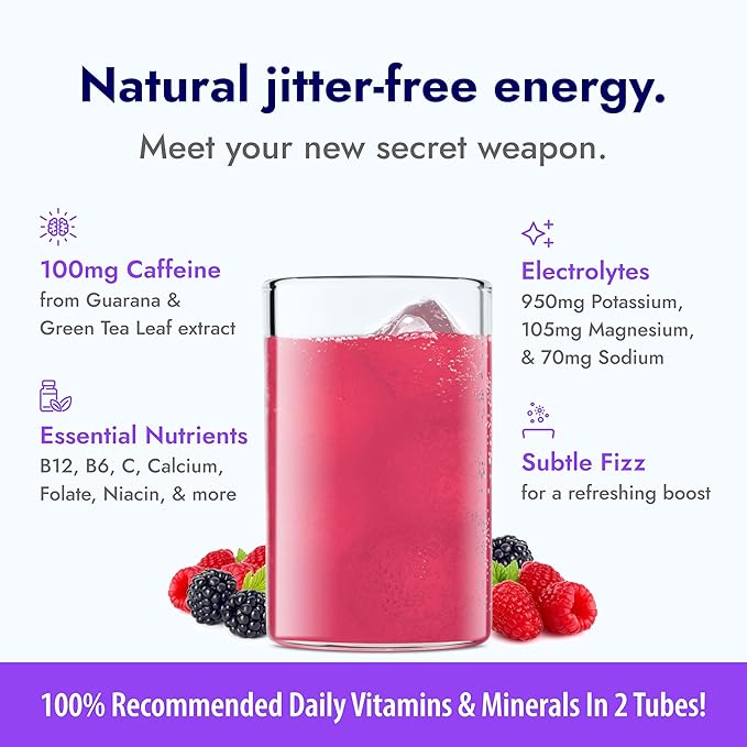 Zipfizz Daily Energy Drink Powder, Berry, 20 Pack | 3-in-1 Sustained Energy, Rapid Hydration, and Essential Vitamins | Sugar-Free | Electrolyte Powder | Contains Vitamin B-12 & Antioxidants - Bloomnest