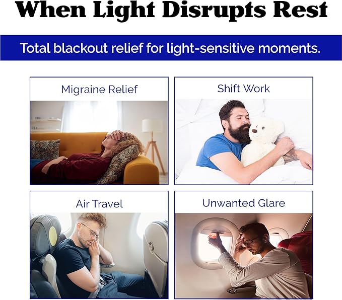 Complete Light Blocking 3D Sleep Mask – Blackout Eye Mask for Sleeping, Lash Extensions & Side Sleepers – Pressure-Free Comfort with Adjustable Strap, Travel Bag & Earplugs - Bloomnest