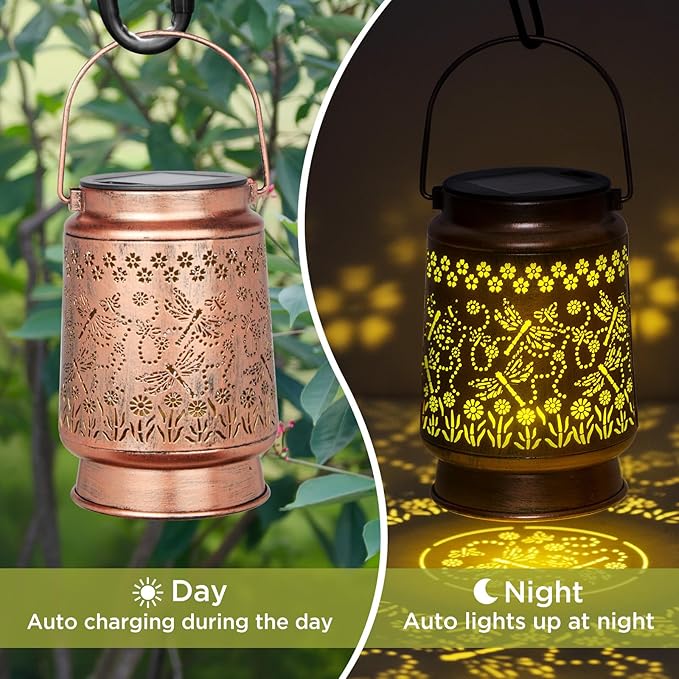Styleonme Dragonfly Lover Solar Light, Mother's Day Lantern Gift for Mom Grandma Women Sister, Hanging Image Dragonflys Lanterns, Yard Corridor Garden Decor, Thanksgiving Day, Birthday Gifts - Bloomnest