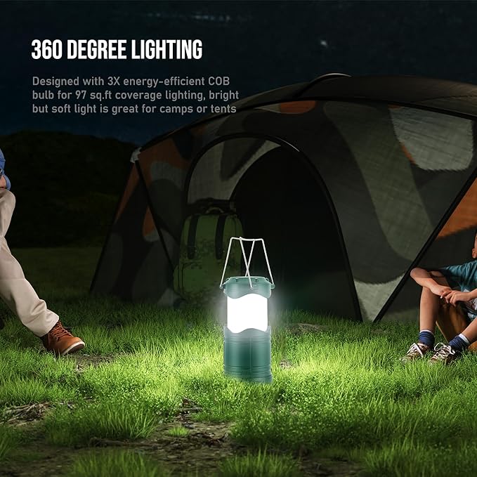Lichamp LED Camping Lantern, 4 Pack Battery Powered Flashlight for Power Outages, Portable Collapsible Hanging Light Essential for Home, Outdoor, Emergency Lamp Survival Kit Gear for Hurricane, C5 - Bloomnest