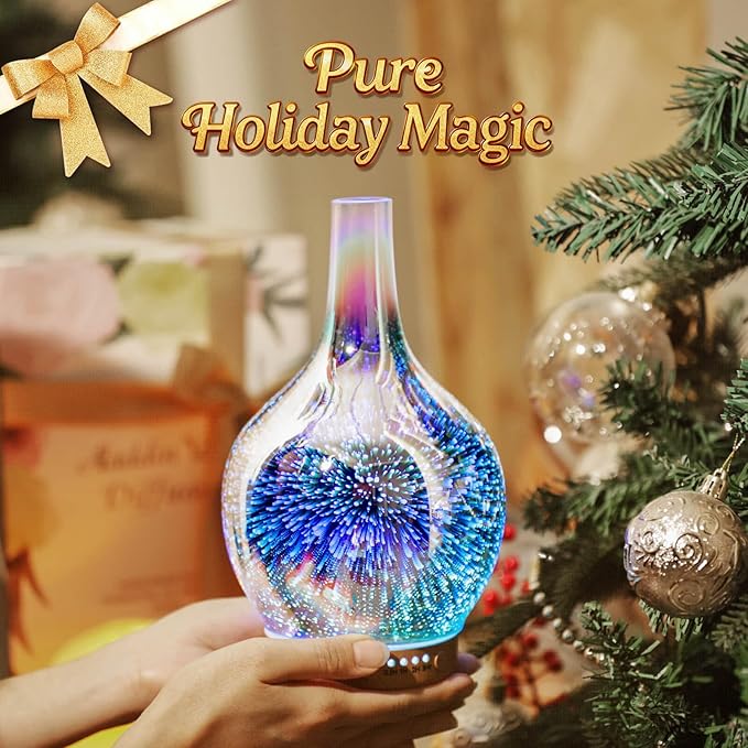 Porseme 3D Essential Oil Diffuser Cool Mist Humidifier Ultrasonic Aromatherapy Diffuser,150ml Last 6h,Auto Shut-Off,Air Refresh,Decoration for Home,Office,Yoga,Baby,Sleep Porseme