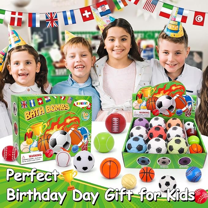 Bath Bomb Gift Set with Surprise Toys Inside 9 Pack Organic Bath Bombs for Kids, Kids Safe Handmade Fizzy Balls for Kid Bubble Bath Ideal Birthday Gift for Boys & Girls - Bloomnest
