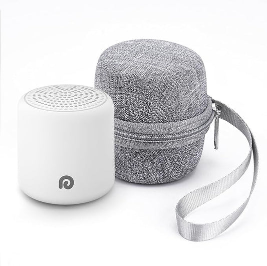 Dreamegg Portable White Noise Machine with Travel Case - Egg-Sized Sound Machine for Baby & Adult Sleep, 16 Soothing Sounds, 1000mAh Battery, Timer, Sound Machine for Baby Adults Home Gift, White