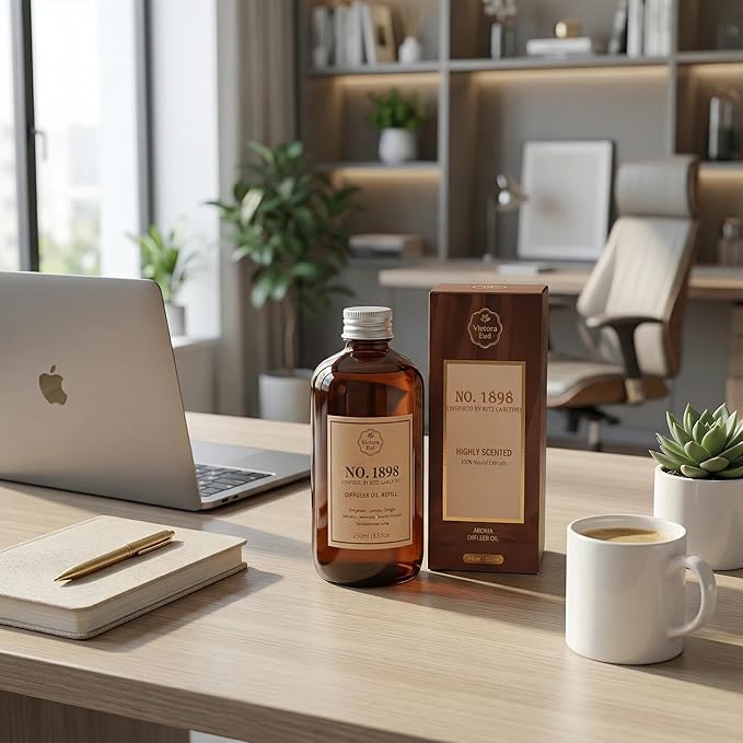Luxury Hotel Scent Reed Diffuser Oil Refill(8.5 FL oz) | No.1898 Hotel Collection Diffuser Oil Inspired by Ritz Carlton for Home&Office| Long-Lasting for Machine, Room Spray, Air Freshener, HVAC - Bloomnest