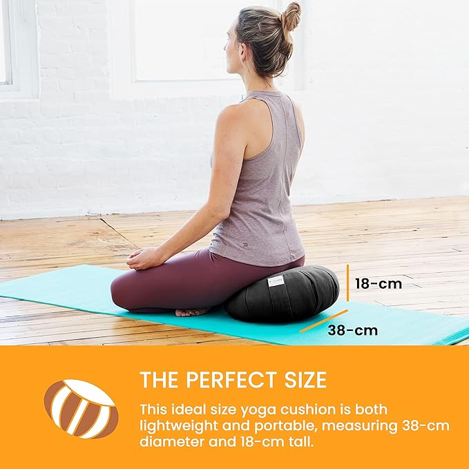 Meditation Cushion Sol Living Yoga Floor Pillow 100% Cotton Floor Cushion Removable Cover Firm Comfort Yoga Floor Cushion Seating for Adults Machine Washable Zafu Meditation Pillow Pouf Bolster Pillow