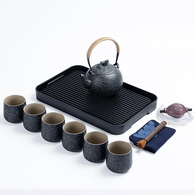 TEANAGOO Japanese Tea Set, Chinese Tea Sets, Porcelain Japanese Tea Cups, Chinese Gongfu Tea Set, Asian Tea Set for Adults, Japanese Teapot Set, 1 Teapot (700ml/25oz) + 6 Tea Cups(205ml/7.2oz), U1 - Bloomnest