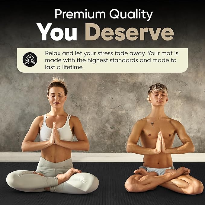 Gorilla Mats Premium Large Yoga Mat – 6' x 4' x 8mm Extra Thick & Ultra Comfortable, Non-Slip Barefoot Exercise Mat – Works Great on Any Floor for Stretching, Cardio or Home Workouts - Bloomnest