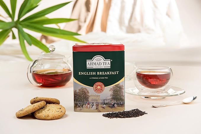 Ahmad Tea Caddy Gift Tin, English Scene, English Breakfast, 100 Gram - Bloomnest
