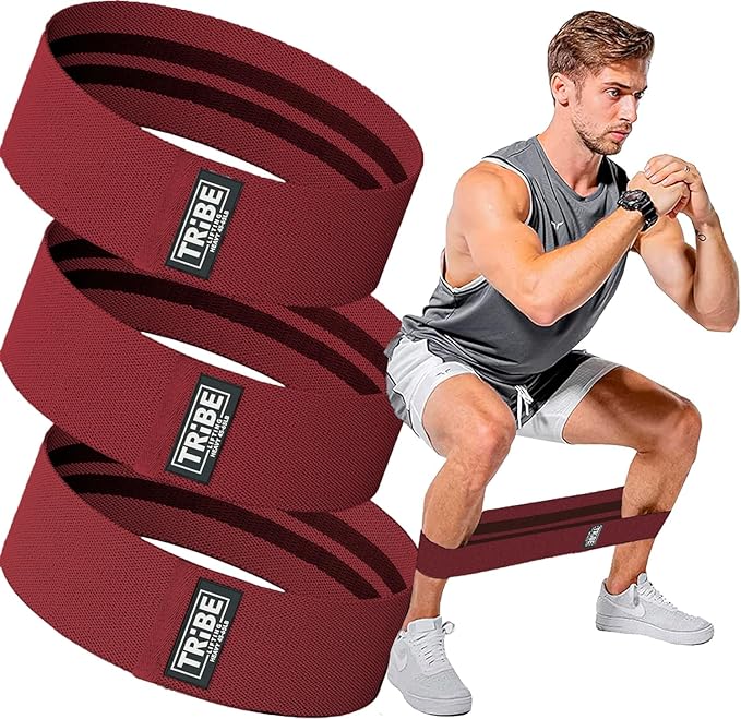 Tribe Lifting Fabric Resistance Bands for Legs - Workout Bands Resistance Bands for Men and Women - Booty Bands for Working Out - Exercise Bands Resistance Bands Set - Elastic Bands for Exercise