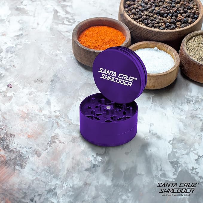 Santa Cruz Shredder Herb and Spice Grinder Made in USA (Large (2.7 Inch), Purple) - Bloomnest