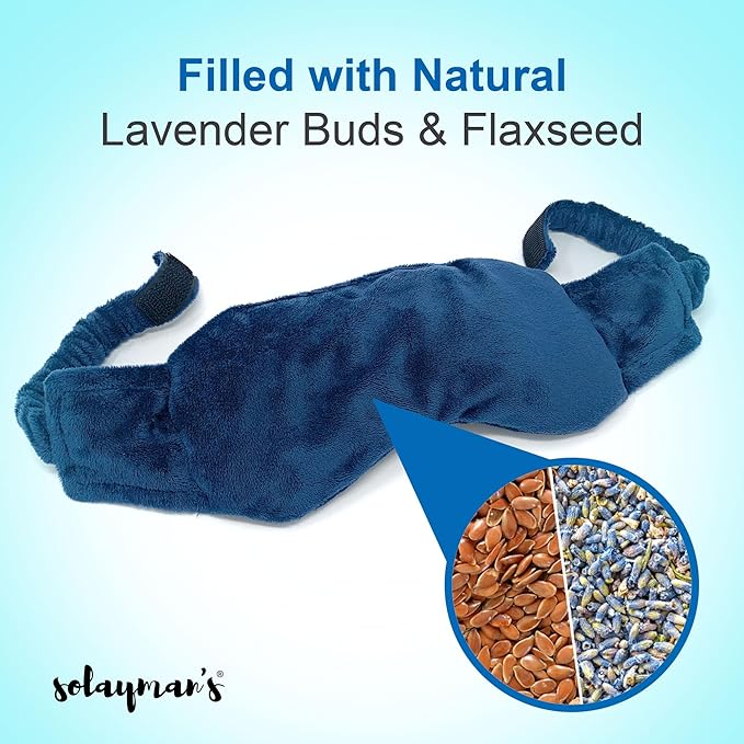 Weighted Lavender Eye Mask for Sleeping, Yoga, Dry Eyes - Great Relaxation Gifts for Mom, Dad, Women, Men - Aromatherapy Lavender Eye Pillow Gift (Navy Blue) - Bloomnest