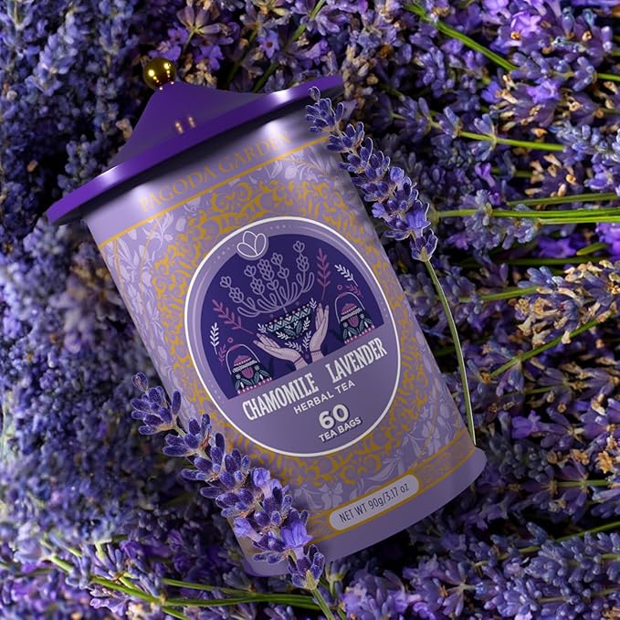 Life Plus Style Gourmet Pagoda Garden Chamomile Lavender Organic Herbal Tea Caffeine Free Hot or Iced Floral Blend Natural Delicious Sleep Tea 60 Tea Bags - Bloomnest