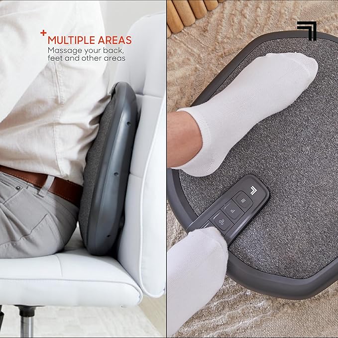 Sharper Image® Shiatsu Foot + Back Massager with Heat & Washable Cover| Portable Kneading Deep Tissue Massage Tool| Heating Pad Massage Pillow - Bloomnest