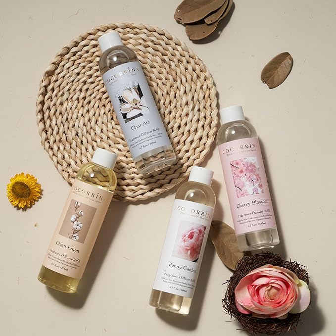 Cocorrína Reed Diffuser Refill - Clean Linen 6.7 oz. Scented Oil for Reed Diffuser Home Fragrance for Bedroom, Bathroom Home Decor - Bloomnest