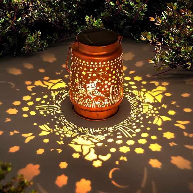 Solar Lanterns Outdoor Garden Decor, Gifts for Women, Mom, Grandma, Birthday, Thanksgiving, Decorative Waterproof Hanging Metal LED Light for Yard, Patio, Lawn, Landscape, Backyard (Gnomes) - Bloomnest