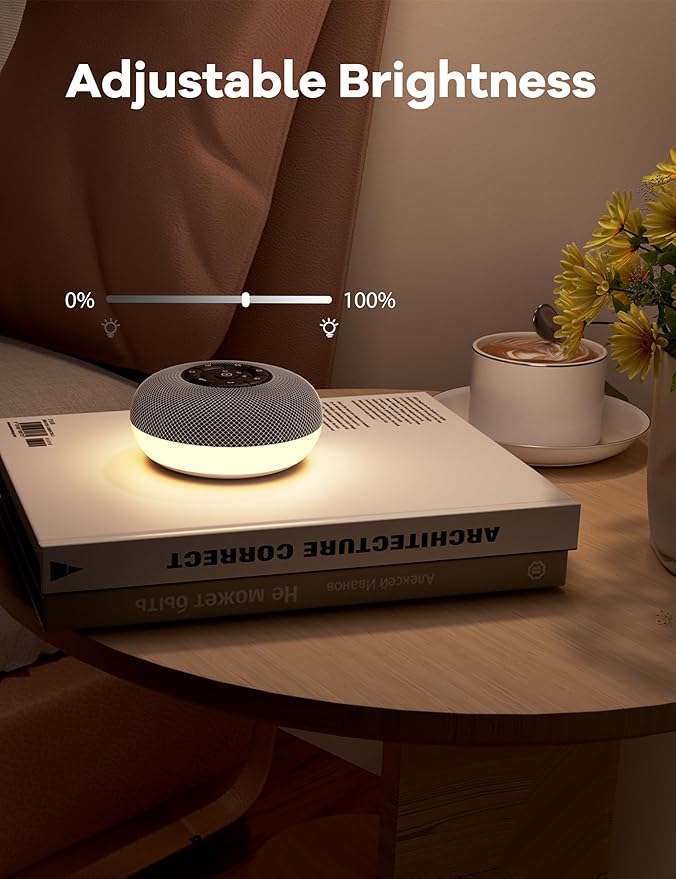 Portable Sound Machine, Long Battery with Loud Bluetooth Speaker, 39 Special Soothing Sounds, White Noise Sound Machine for Sleeping