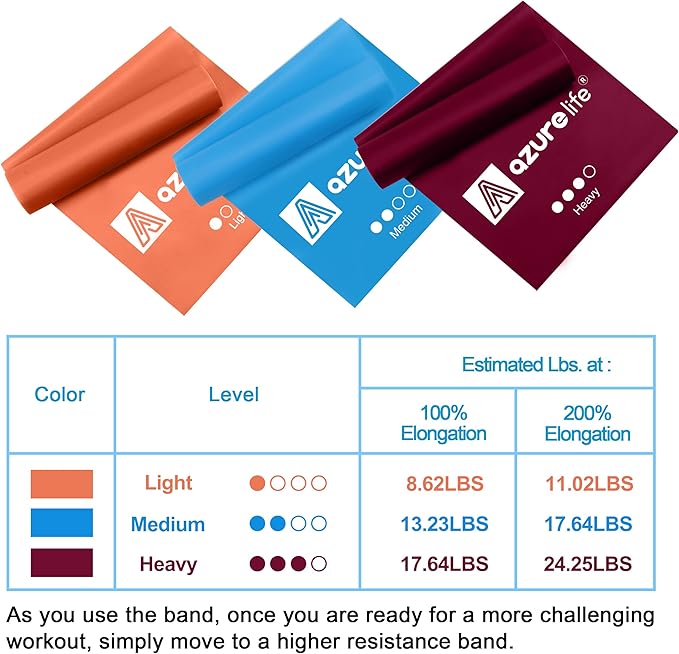 Resistance Bands,Professional Long Non-Latex Elastic Stretch Bands,Exercise Bands for Physical Therapy, Yoga, Pilates, Rehab, at-Home or The Gym Workouts, Strength Training - Bloomnest