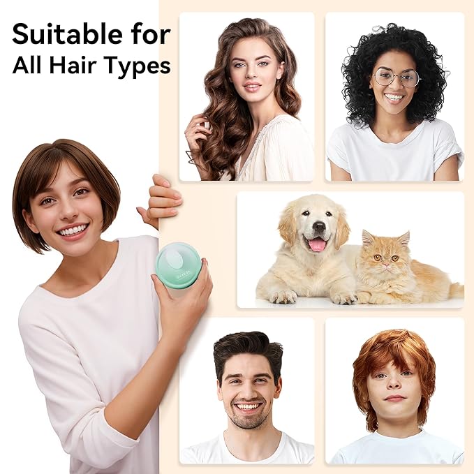 HEETA Scalp Massager Hair Growth, Soft Silicone Scalp Scrubber Shampoo Brush for Exfoliation, Dandruff Removal Head Massage Stress Relax, Wet & Dry Use for Thick Thin Curly Hair Care, Gradient Green HEETA