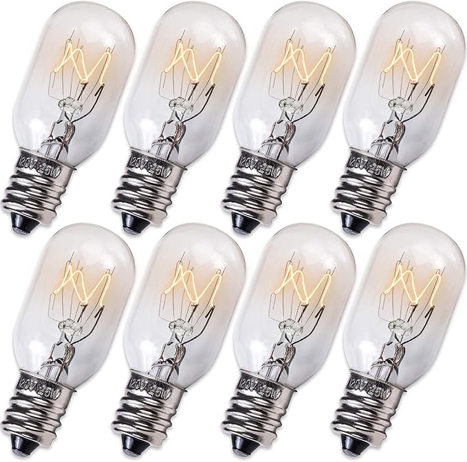 BlueStars E12 T20 25W Incandescent Bulbs Salt Lamp 120V 2700K Warm White Light 150lm for Himalayan Salt Lamps & Baskets, Scentsy Plug-in & Wax Warmers, Night Lights - 8 Packs - Bloomnest
