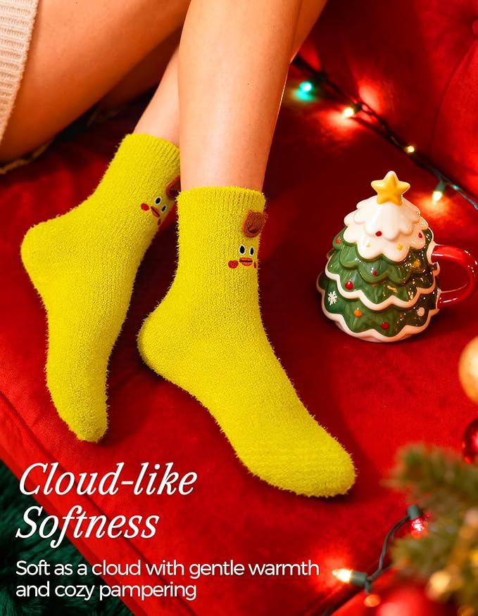 TEHOOK Warm & Cozy Valentines Gifts for Women, Fluffy Fuzzy Plush Sleeping Slipper Socks - Soft Warm Fabric - Bloomnest
